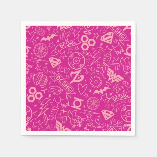 Serviette En Papier DC Super Hero Girls Pink Icon Motif (Devant)