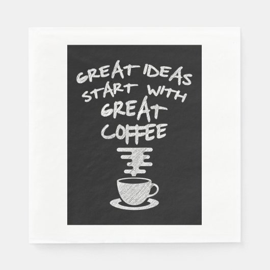 Serviette En Papier De Bonnes Idées Commencent Par Un Grand Café (Devant)