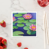 Serviette En Papier De Charmantes Nappes D'Eau Rose (En situation)