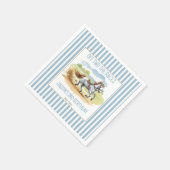 Serviette En Papier De deux courses l'anniversaire équestre imprimé (Coin)