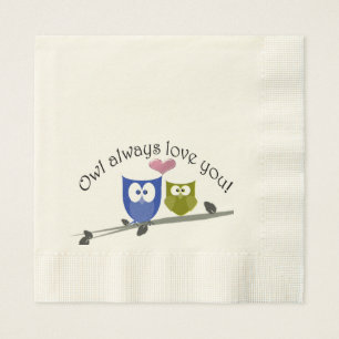 Serviette En Papier De hibou amour toujours vous, serviette de papier