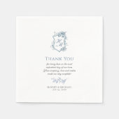 Serviette en papier de jardin français bleu Régenc (Devant)