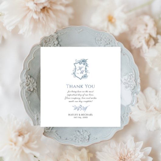 Serviette en papier de jardin français bleu Régenc