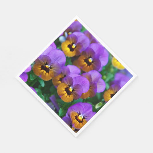Serviette En Papier De Jolies Pansies Violettes (Coin)