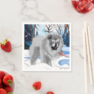 Serviette En Papier DE L'AUTRE CÔTÉ DE LA RIVIÈRE Serviettes Blue Chow