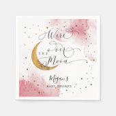 Serviette En Papier De L'Or Rose Dreamy Sur Le Baby shower Lune (Devant)