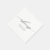 Serviette en papier de mariage à écriture minimali (Coin)