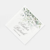 Serviette en papier de mariage à feuillage vert (Coin)
