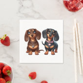 Serviette En Papier De mignons amis dachshund (En situation)