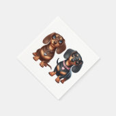 Serviette En Papier De mignons amis dachshund (Coin)
