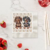 Serviette En Papier De mignons amis dachshund (En situation)