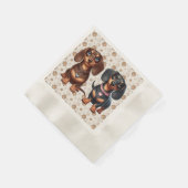Serviette En Papier De mignons amis dachshund (Coin)