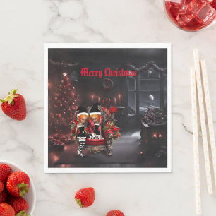 Serviette En Papier De mignons petits elfes sombres.