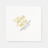 Serviette En Papier De Mlle à Mme mariage (Devant)