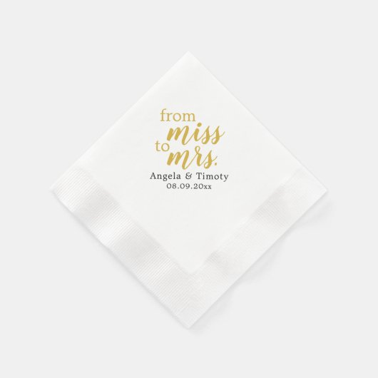 Serviette En Papier De Mlle à Mme mariage (Coin)
