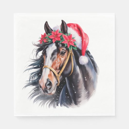 Serviette en papier de Noël / beau cheval de trait (Devant)