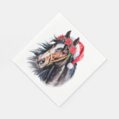 Serviette en papier de Noël / beau cheval de trait (Coin)