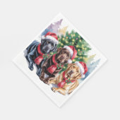 Serviette en papier de Noël Labrador (Coin)