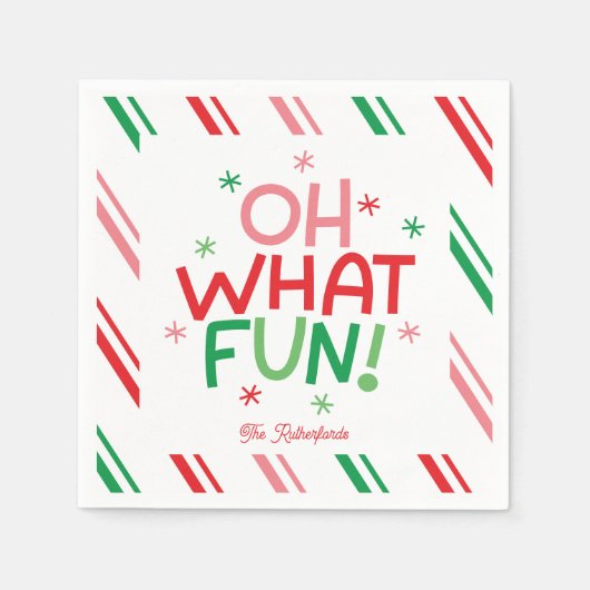 Serviette en papier de Noël Oh What Fun (Devant)