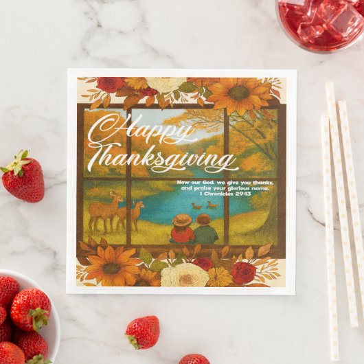 Serviette en papier de Thanksgiving (En situation)