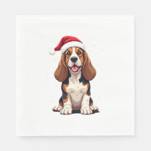 Serviette En Papier Débardeur de Noël Basset Hound