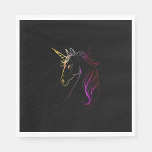 Serviette En Papier Débardeur magique de la tête de licorne colorée