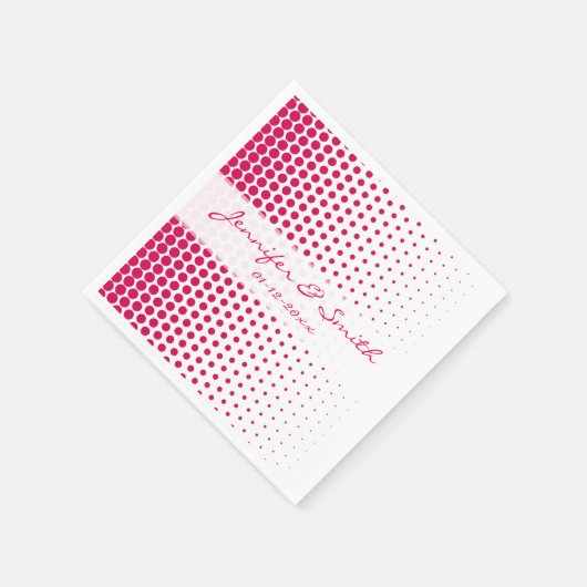 Serviette En Papier Debian Points Rouges Modernes Blanc (Coin)