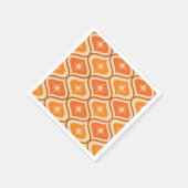 Serviette En Papier Début atomique du milieu du siècle sur Orange Ogee (Coin)