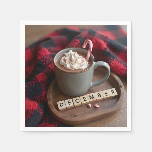 Serviette En Papier Décembre Chocolat chaud (Devant)