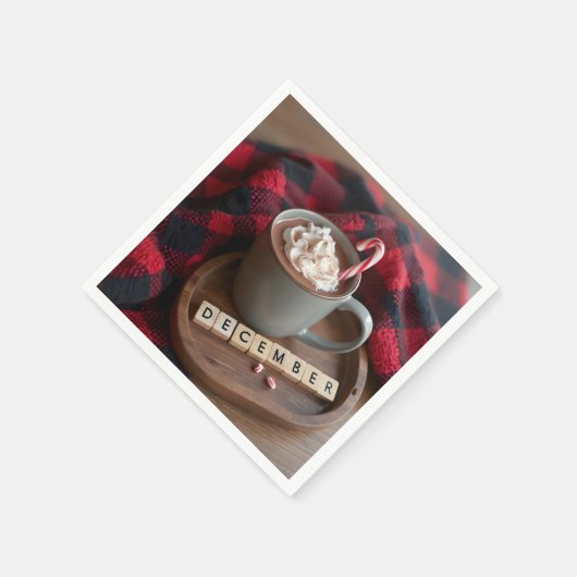 Serviette En Papier Décembre Chocolat chaud (Coin)