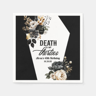 Serviette En Papier Décès à mes trente Floral 40e Anniversaire