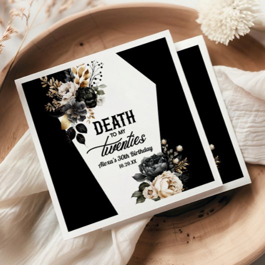 Serviette En Papier Décès à mes vingt Floral 30e Anniversaire