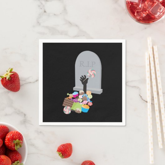 Serviette En Papier Décès par Candy Halloween Design (En situation)