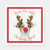 Serviette En Papier Deck The Halls - Drôle Chien - Fête de Noël - (Devant)