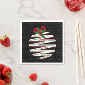 Serviette En Papier Deck the Halls Faisons la fête en noir et blanc (En situation)