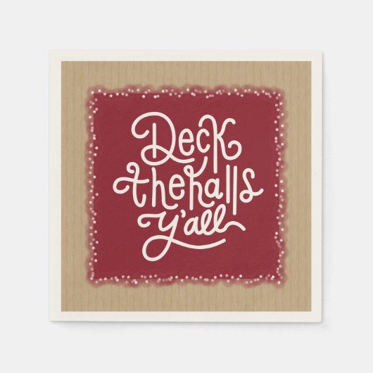 Serviette En Papier Deck the Halls Y'all (Devant)