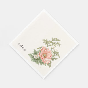 Serviette En Papier Déclaration de table florale botanique vintage de