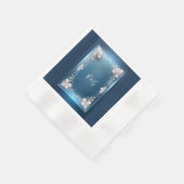 Serviette En Papier déco art déco bleu poussiéreux mariage cadre (Coin)