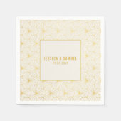 Serviette En Papier Déco géométrique or et blanc (Devant)