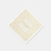 Serviette En Papier Déco géométrique or et blanc (Coin)