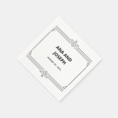 Serviette En Papier Déco moderne | Élégant Mariage noir et blanc (Coin)