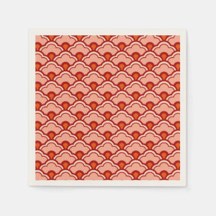 Serviette En Papier Déco Pétoncles, Pêche, Rouille et Crème chinois