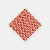 Serviette En Papier Déco Pétoncles, Pêche, Rouille et Crème chinois (Coin)