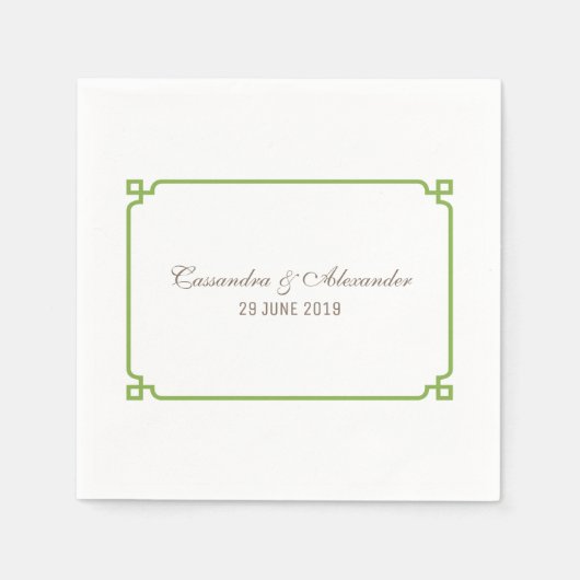 Serviette En Papier Déco verdoyant Mariage chic (Devant)