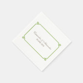 Serviette En Papier Déco verdoyant Mariage chic (Coin)