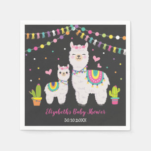 Serviette En Papier Décor Baby shower Fiesta Llama Alpaca Vibrant