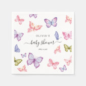 Serviette En Papier Décor Baby shower papillon (Devant)