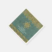 Serviette En Papier Décor bat mitzvah Art Déco Or Elégant (Coin)
