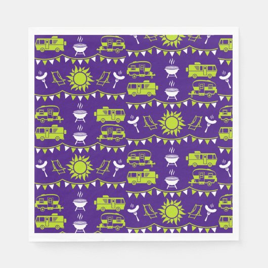 Serviette En Papier Décor camping Caravan (Devant)