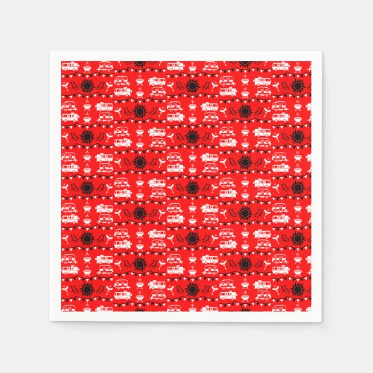 Serviette En Papier Décor camping Caravan (Devant)
